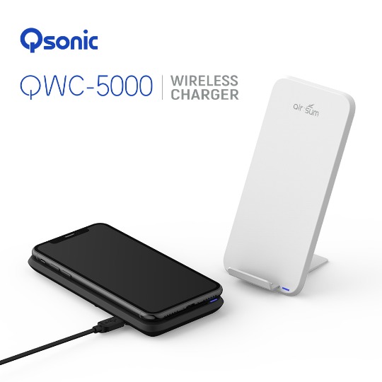 (블랙) 큐소닉 QWC-5000 휴대폰 고속 무선 충전기 패드 거치대